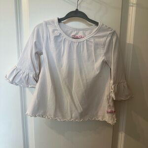 Ruffle Butts 2T White quarter sleeve shirt